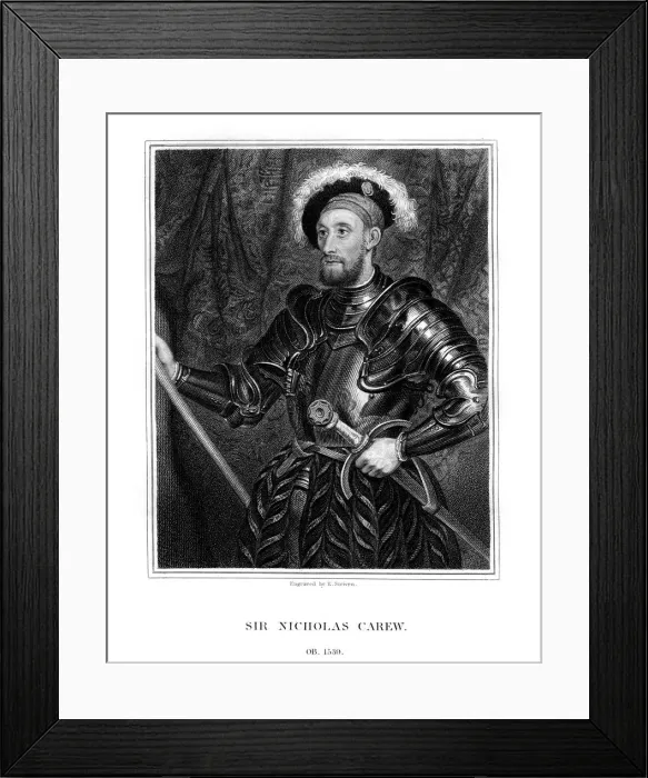 Framed Print : Sir Nicholas Carew, (1823). Artist: E Scriven Framed Print : Sir Nicholas Carew, (1823). Artist: E Scriven