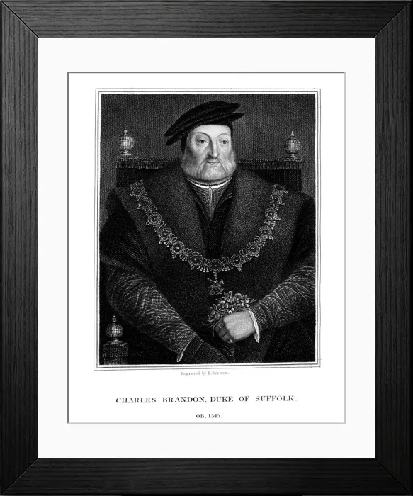 Framed Print : Charles Brandon, 1st Duke of Suffolk, (1824). Artist: E Scriven Framed Print : Charles Brandon, 1st Duke of Suffolk, (1824). Artist: E Scriven