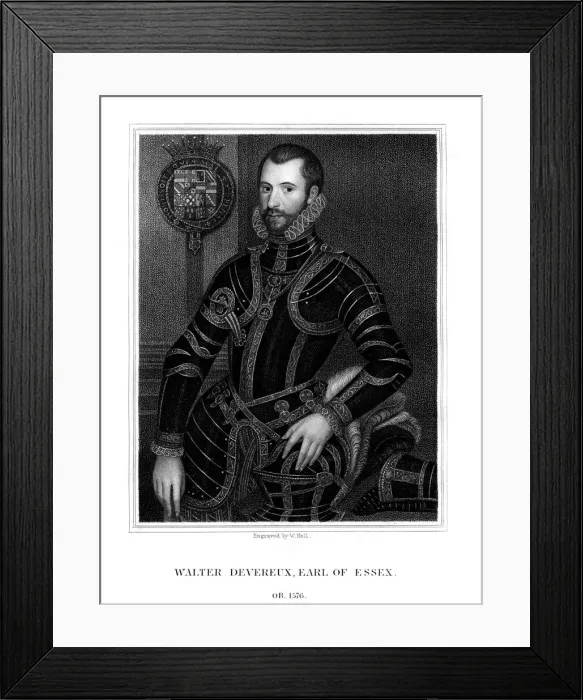 Framed Print : Walter Devereux, 1st Earl of Essex, English nobleman, (1824). Artist: W Holl Framed Print : Walter Devereux, 1st Earl of Essex, English nobleman, (1824). Artist: W Holl