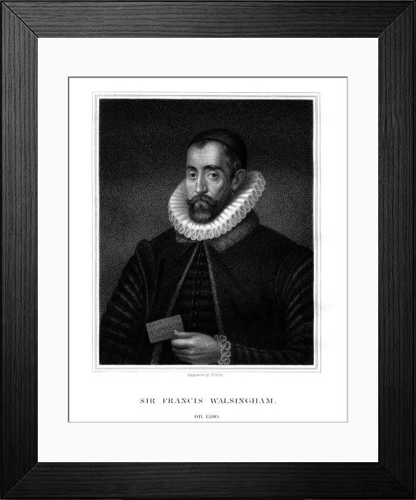 Framed Print : Sir Francis Walsingham, spymaster of Queen Elizabeth I, (1824). Artist: W Holl Framed Print : Sir Francis Walsingham, spymaster of Queen Elizabeth I, (1824). Artist: W Holl