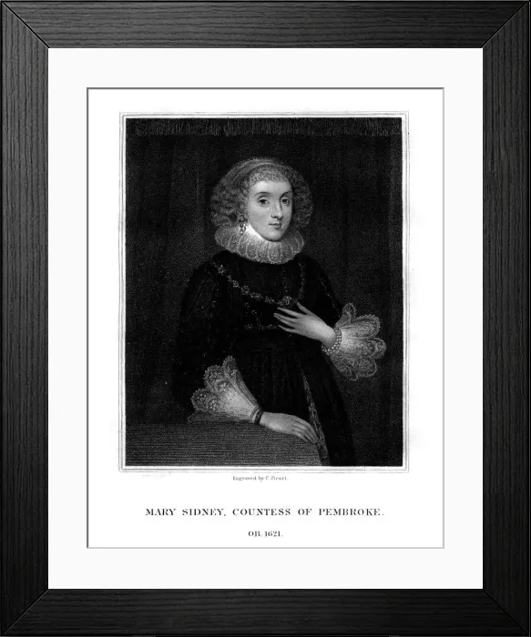 Framed Print : Mary Sidney Herbert, Countess of Pembroke, English literary figure, (1824). Artist: C Picart Framed Print : Mary Sidney Herbert, Countess of Pembroke, English literary figure, (1824). Artist: C Picart
