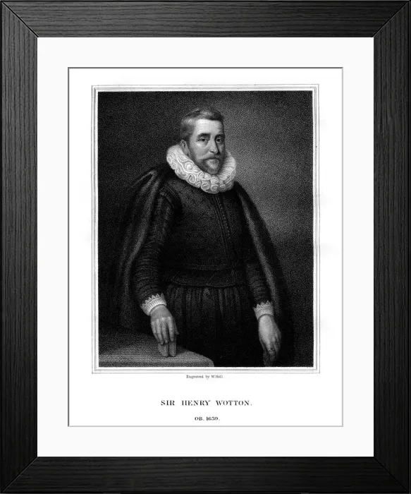 Framed Print : Sir Henry Wotton, English author and diplomat, (1824). Artist: W Holl Framed Print : Sir Henry Wotton, English author and diplomat, (1824). Artist: W Holl