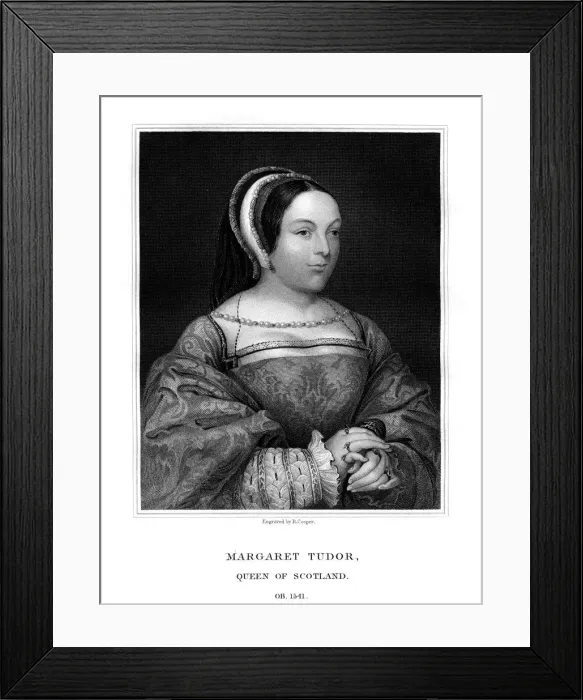 Framed Print : Margaret Tudor, Queen of Scotland, (1825). Artist: R Cooper Framed Print : Margaret Tudor, Queen of Scotland, (1825). Artist: R Cooper