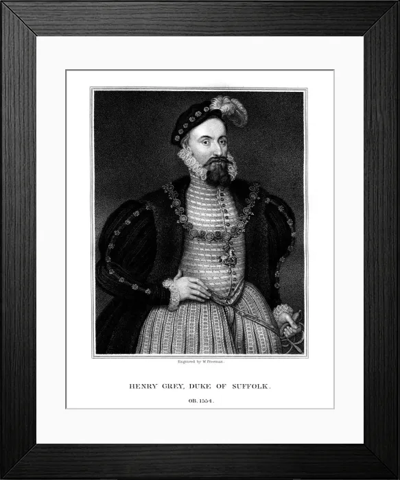 Framed Print : Henry Grey, 1st Duke of Suffolk, English nobleman, (1826). Artist: W Freeman Framed Print : Henry Grey, 1st Duke of Suffolk, English nobleman, (1826). Artist: W Freeman