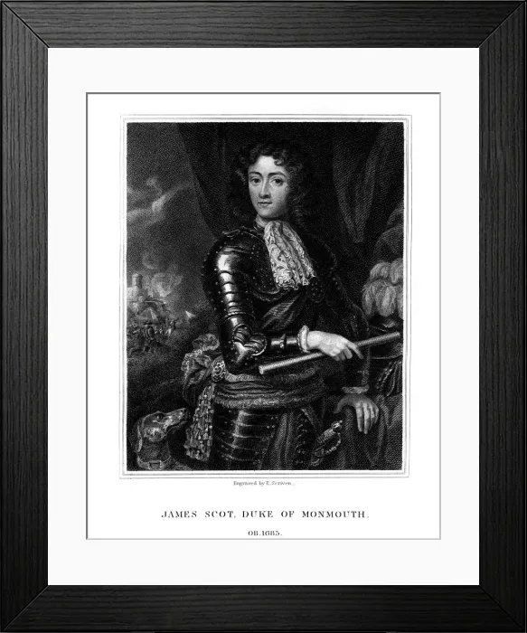 Framed Print : James Scott, 1st Duke of Monmouth, recognized by some as James II of England, (1826). Artist: E Scriven Framed Print : James Scott, 1st Duke of Monmouth, recognized by some as James II of England, (1826). Artist: E Scriven