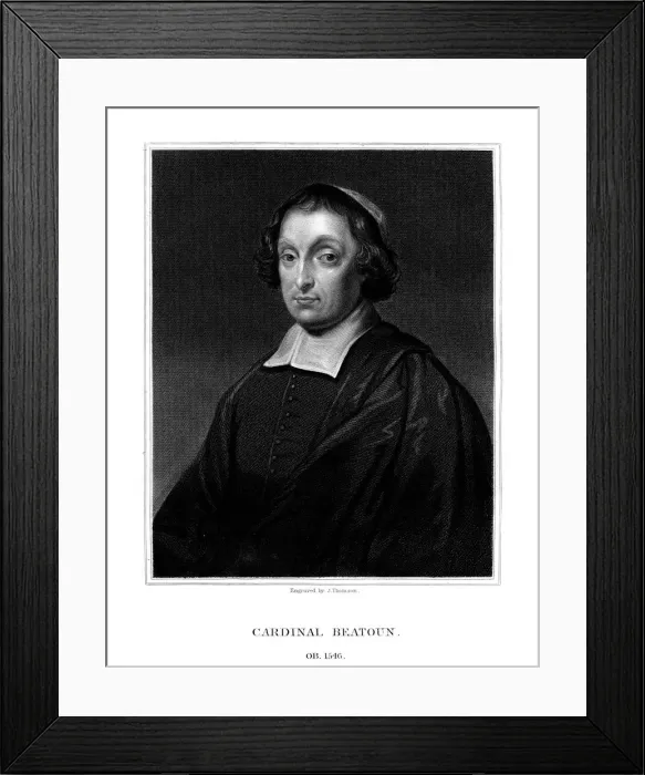 Framed Print : Cardinal David Beaton, Archbishop of St Andrews, (1825). Artist: J Thomson