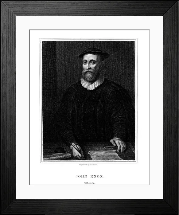 Framed Print : John Knox, Scottish religious reformer, (1825). Artist: E Scriven Framed Print : John Knox, Scottish religious reformer, (1825). Artist: E Scriven