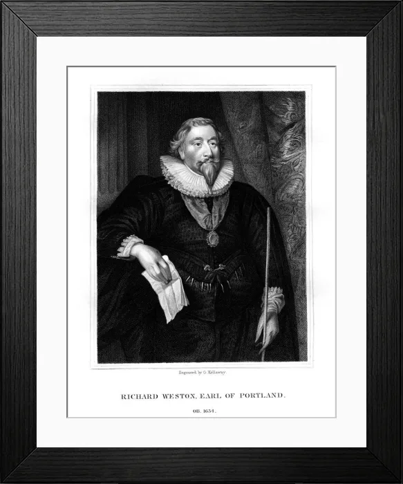 Framed Print : Richard Weston, 1st Earl of Portland, (1825). Artist: G Kellaway Framed Print : Richard Weston, 1st Earl of Portland, (1825). Artist: G Kellaway
