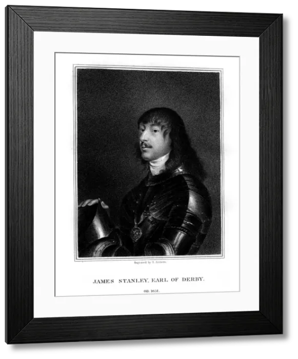 Framed Print : James Stanley, 7th Earl of Derby, Royalist supporter, (1824). Artist: E Scriven Framed Print : James Stanley, 7th Earl of Derby, Royalist supporter, (1824). Artist: E Scriven