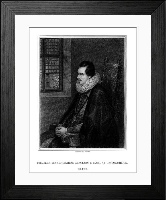 Framed Print : Charles Blount, 1st Earl of Devon, English courtier and soldier, (1827). Artist: E Scriven Framed Print : Charles Blount, 1st Earl of Devon, English courtier and soldier, (1827). Artist: E Scriven