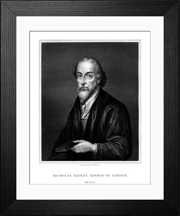 Framed Print : Nicholas Ridley, English clergyman, (1827). Artist: H Robinson Framed Print : Nicholas Ridley, English clergyman, (1827). Artist: H Robinson