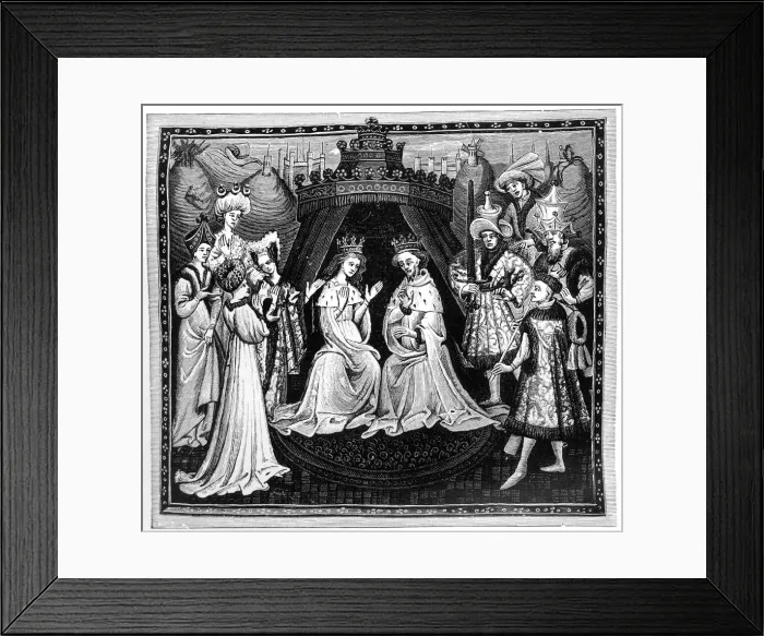 Framed Print : King, queen, and court, c1450, (1910) Framed Print : King, queen, and court, c1450, (1910)