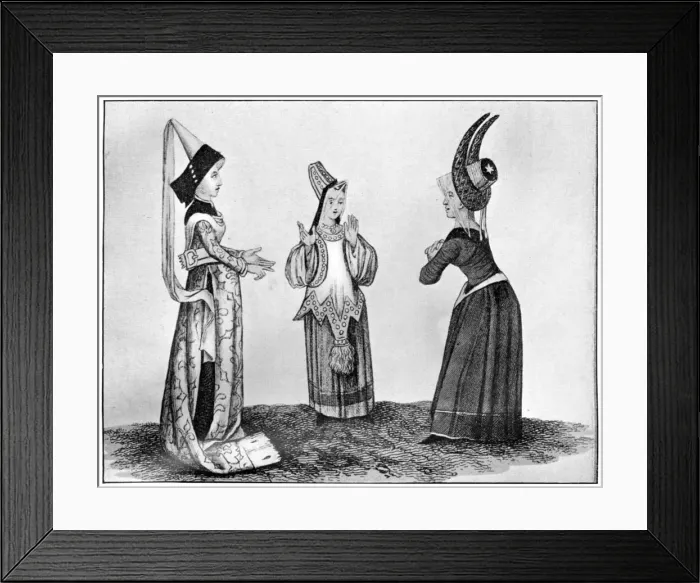 Framed Print : Horned and steeple headdresses, 15th century, (1910) Framed Print : Horned and steeple headdresses, 15th century, (1910)
