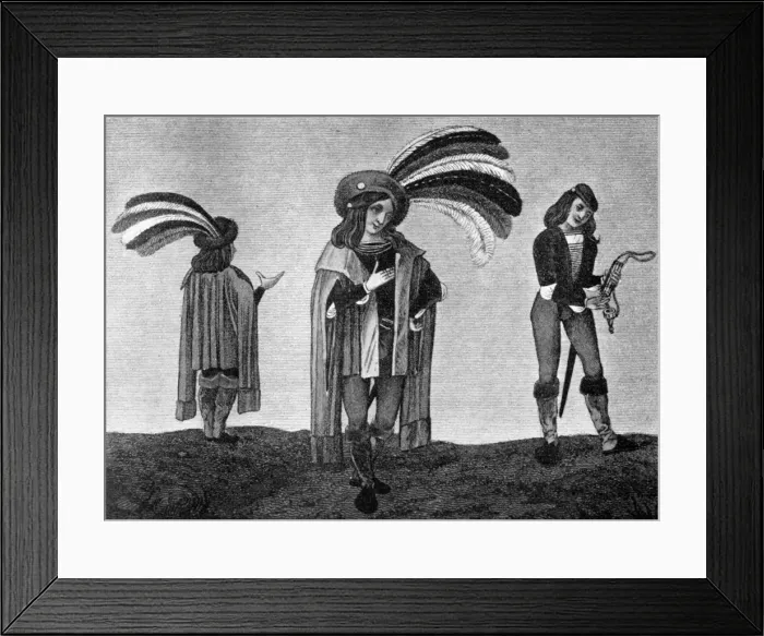 Framed Print : Male head-gear, late 15th-early 16th century, (1910) Framed Print : Male head-gear, late 15th-early 16th century, (1910)