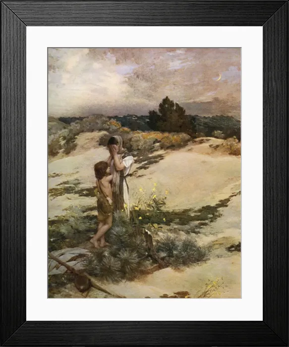 Framed Print : Hagar and Ishmael, 1880, (1912). Artist: Jean-Charles Cazin Framed Print : Hagar and Ishmael, 1880, (1912). Artist: Jean-Charles Cazin
