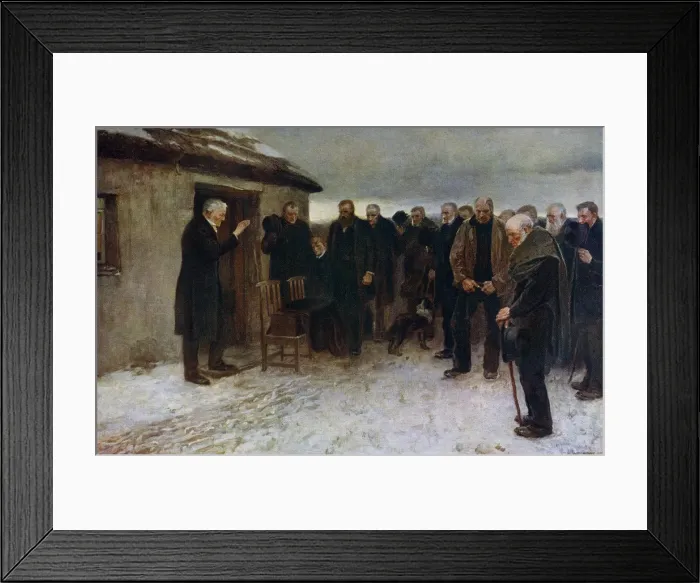 Framed Print : A Highland Funeral, 1882, (1912). Artist: Sir James Guthrie Framed Print : A Highland Funeral, 1882, (1912). Artist: Sir James Guthrie