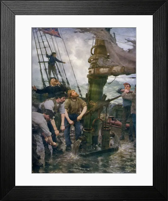 Framed Print : All Hands to the Pumps, 1888-1889, (1912). Artist: Henry Scott Tuke Framed Print : All Hands to the Pumps, 1888-1889, (1912). Artist: Henry Scott Tuke