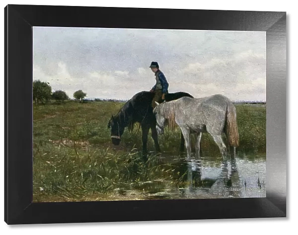 Watering Horses, 1871, (1912). Artist: Anton Mauve