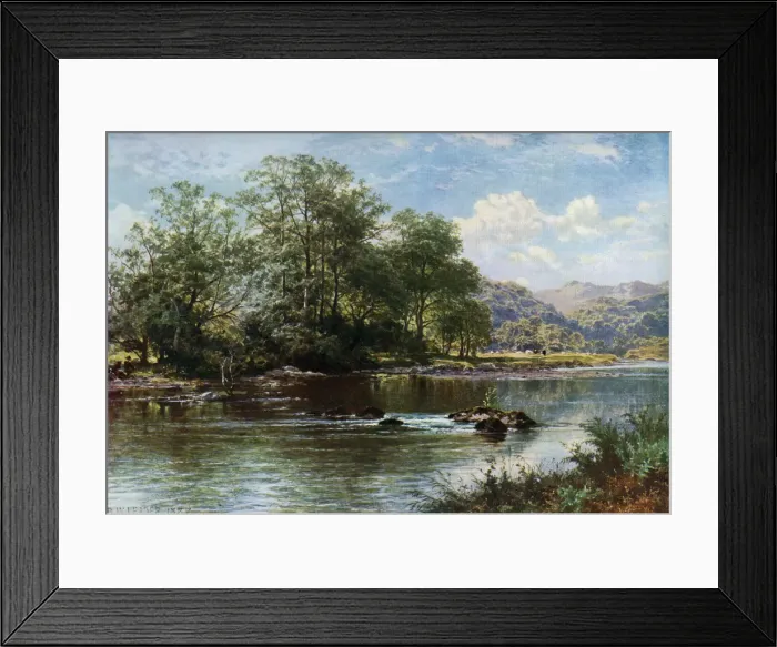 Framed Print : The Stream in Summer Time, 1887, (1912). Artist: Benjamin Williams Leader