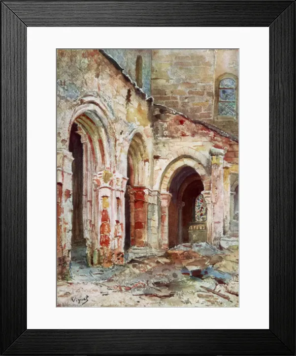 Framed Print : The Church of Sermaize, 1914, (1926). Artist: Pierre Vignal Framed Print : The Church of Sermaize, 1914, (1926). Artist: Pierre Vignal