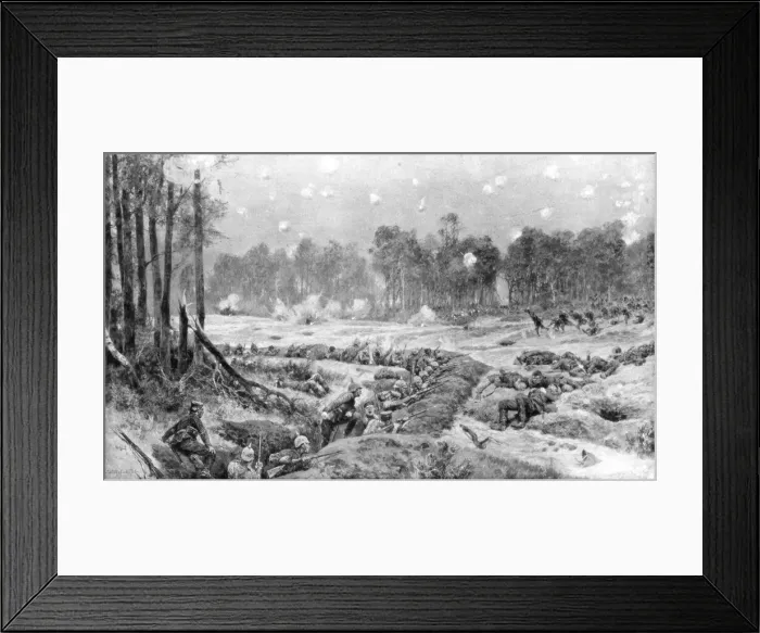 Framed Print : The attack of the German trenches at Nogent-l Abbesse, Rheims front, 24th September 1914, (1926). Artist: Richard Caton Woodville II Framed Print : The attack of the German trenches at Nogent-l Abbesse, Rheims front, 24th September 1914, (1926). Artist: Richard Caton Woodville II