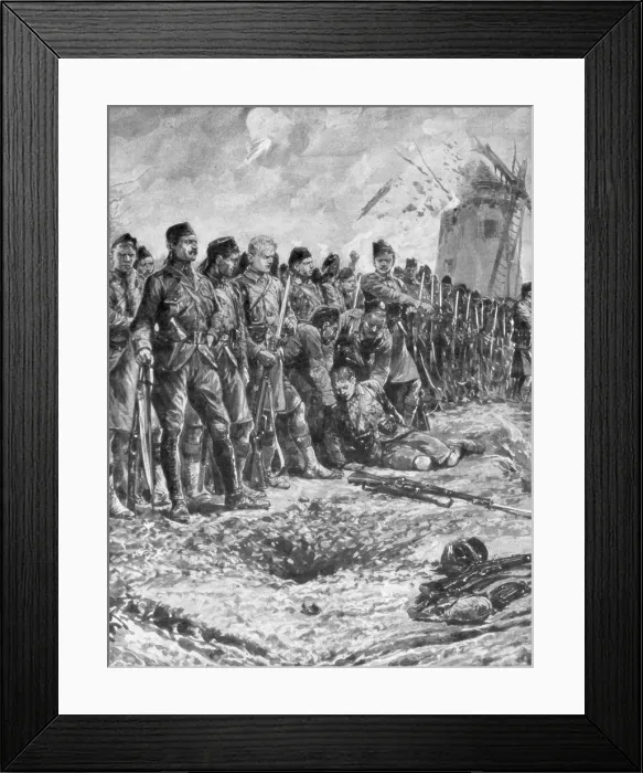 Framed Print : The London Scottish territorial regiment reforming their line under fire, 31 October 1914, (1926) Framed Print : The London Scottish territorial regiment reforming their line under fire, 31 October 1914, (1926)