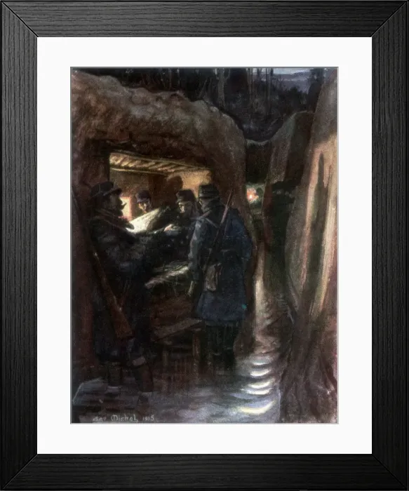 Framed Print : The commander, Cagna, France, 1915, (1926). Artist: Michel Framed Print : The commander, Cagna, France, 1915, (1926). Artist: Michel