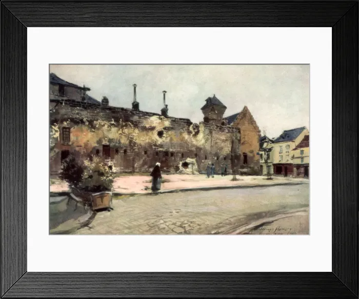 Framed Print : The Barracks at Soissons, France, 1915, (1926). Artist: Francois Flameng Framed Print : The Barracks at Soissons, France, 1915, (1926). Artist: Francois Flameng