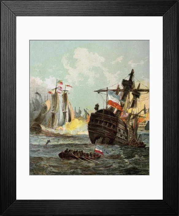 Framed Print : Defeat of the Dutch Fleet, 1666 (c1850s) Framed Print : Defeat of the Dutch Fleet, 1666 (c1850s)
