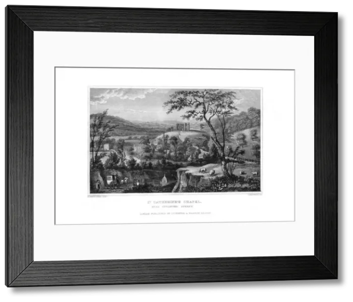 Framed Print : St Catherines Chapel, Guildford, Surrey, 1829. Artist: J Rogers Framed Print : St Catherines Chapel, Guildford, Surrey, 1829. Artist: J Rogers