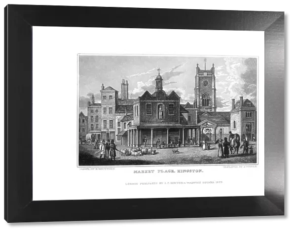 Market Place, Kingston, Surrey, 1829. Artist: J Fisher