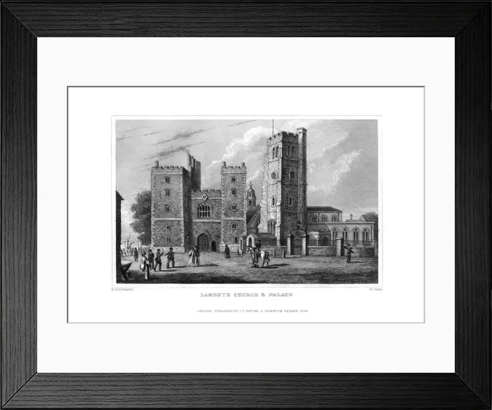 Framed Print : Lambeth Church and Palace, London, 1829. Artist: W Syms Framed Print : Lambeth Church and Palace, London, 1829. Artist: W Syms