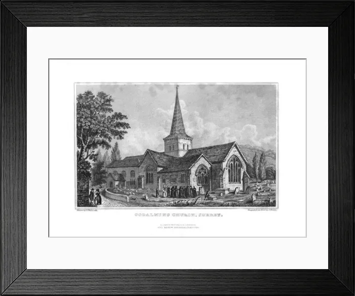 Framed Print : Godalming Church, Surrey, 1829. Artist: J Shury Framed Print : Godalming Church, Surrey, 1829. Artist: J Shury