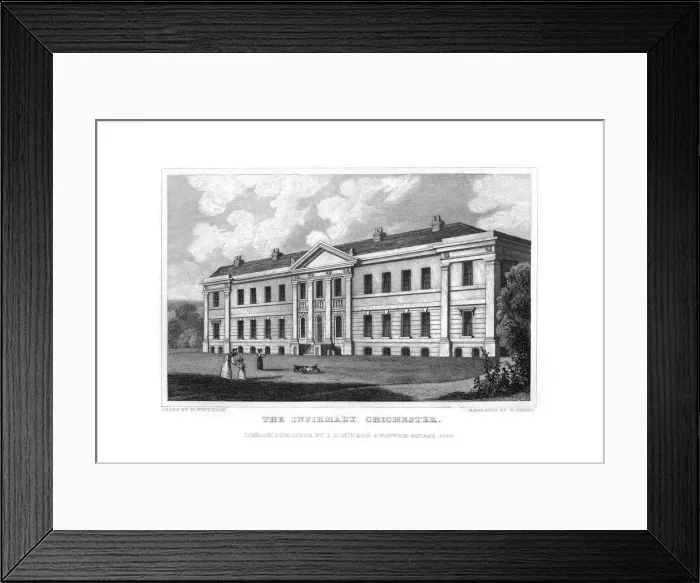 Framed Print : The Infirmary, Chichester, 1829. Artist: W Syms Framed Print : The Infirmary, Chichester, 1829. Artist: W Syms