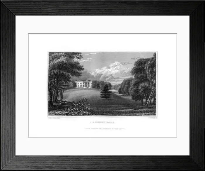 Framed Print : Claremont House, Esher, Surrey, 1829. Artist: J Rogers Framed Print : Claremont House, Esher, Surrey, 1829. Artist: J Rogers