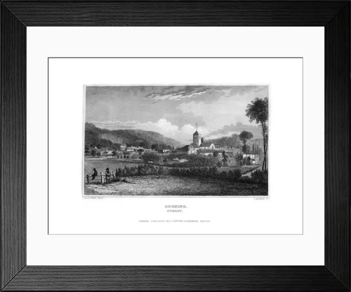 Framed Print : Dorking, Surrey, 1829. Artist: J Rogers Framed Print : Dorking, Surrey, 1829. Artist: J Rogers