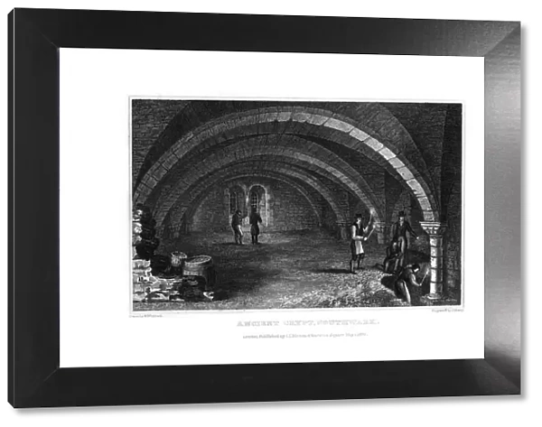 Ancient Crypt, Southwark, 1830. Artist: J Shury