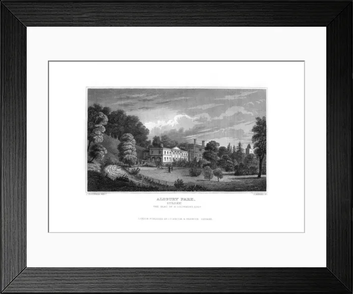 Framed Print : Aldbury Park, Surrey, 1829. Artist: J Rogers Framed Print : Aldbury Park, Surrey, 1829. Artist: J Rogers