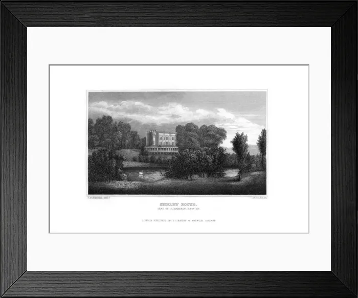 Framed Print : Shirley House, Surrey, 1829. Artist: Castles Framed Print : Shirley House, Surrey, 1829. Artist: Castles