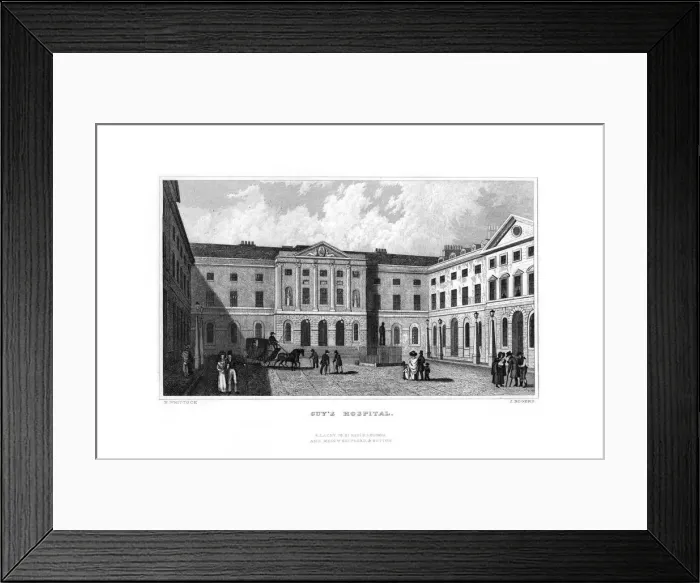 Framed Print : Guys Hospital, Southwark, London, 1829. Artist: J Rogers Framed Print : Guys Hospital, Southwark, London, 1829. Artist: J Rogers