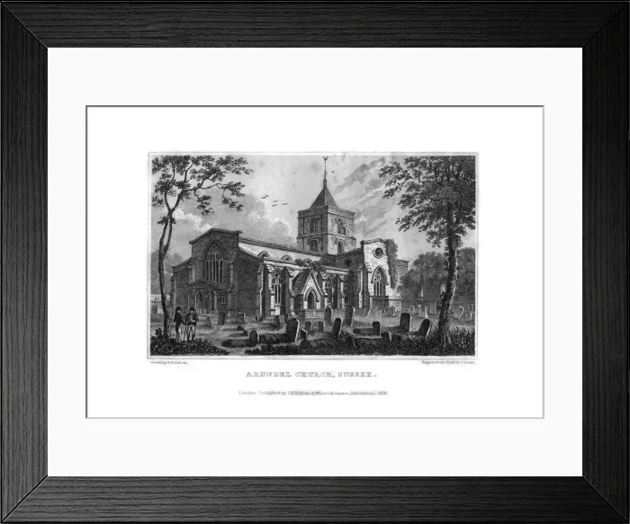 Framed Print : Arundel Church, West Sussex, 1829. Artist: J Shury Framed Print : Arundel Church, West Sussex, 1829. Artist: J Shury