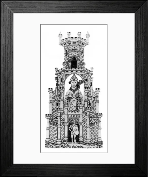 Framed Print : Robert Wyville, the Bishop of Salisbury and his champion, (1924) Framed Print : Robert Wyville, the Bishop of Salisbury and his champion, (1924)