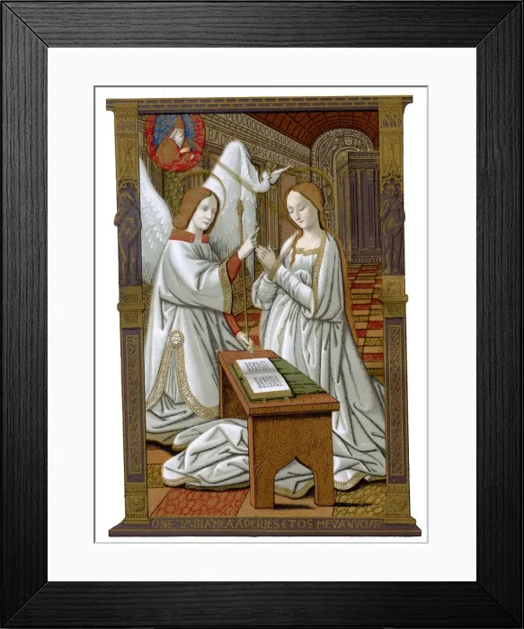 Framed Print : The Annunciation, c1503, (1870). Artist: Franz Kellerhoven Framed Print : The Annunciation, c1503, (1870). Artist: Franz Kellerhoven