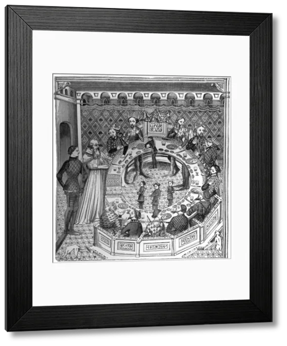 Framed Print : The round table of King Artus of Brittany, 14th century, (1870)