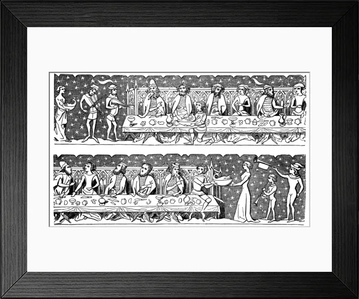Framed Print : A state banquet, 15th century, (1870) Framed Print : A state banquet, 15th century, (1870)
