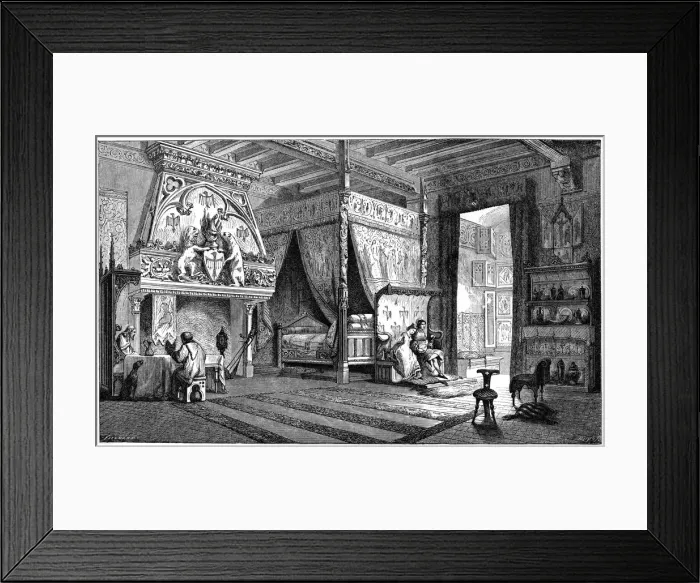 Framed Print : Dwelling room of a seigneur of the 14th century, (1870) Framed Print : Dwelling room of a seigneur of the 14th century, (1870)
