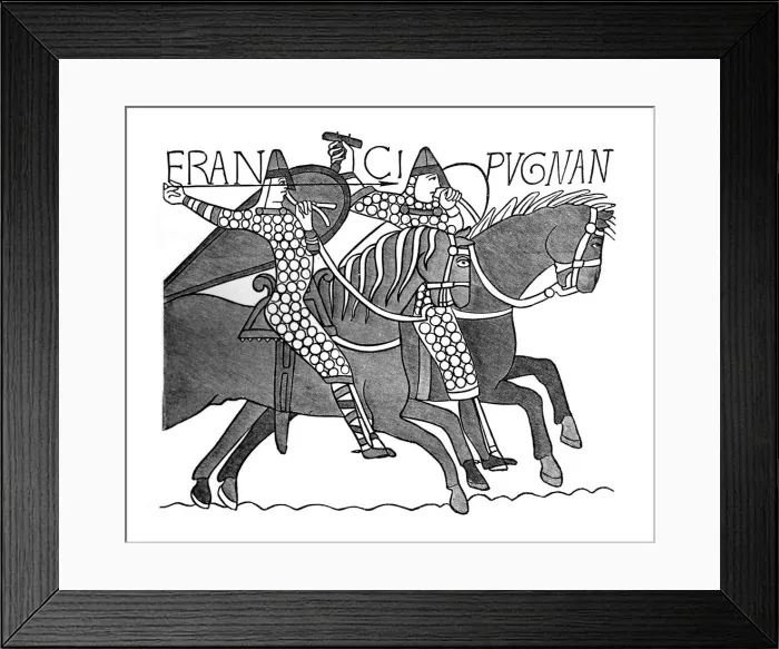 Framed Print : Norman knights, Bayeux Tapestry, c1070s, (1870) Framed Print : Norman knights, Bayeux Tapestry, c1070s, (1870)
