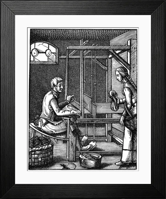 Framed Print : The Weaver, 16th century, (1870). Artist: Jost Amman Framed Print : The Weaver, 16th century, (1870). Artist: Jost Amman