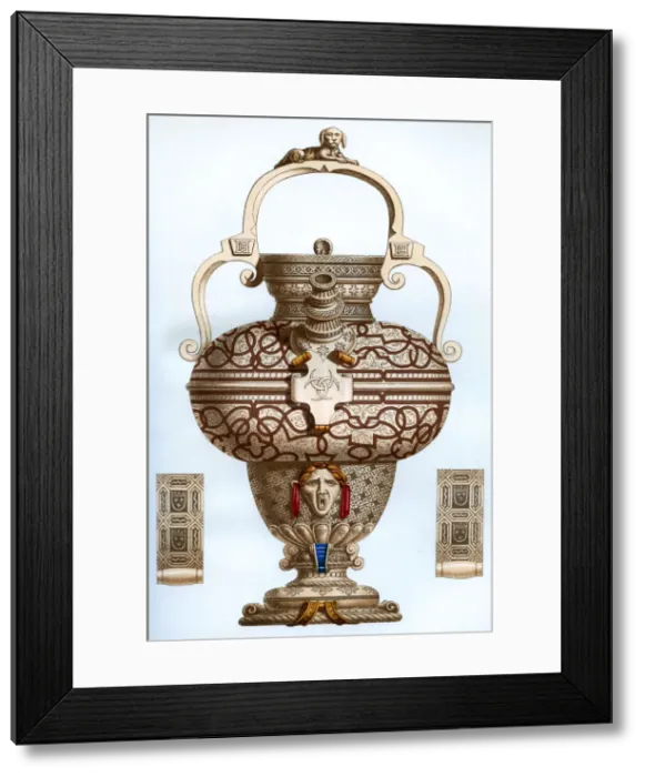Framed Print : Vessel of Henri II ware, 16th century, (1870). Artist: Franz Kellerhoven Framed Print : Vessel of Henri II ware, 16th century, (1870). Artist: Franz Kellerhoven