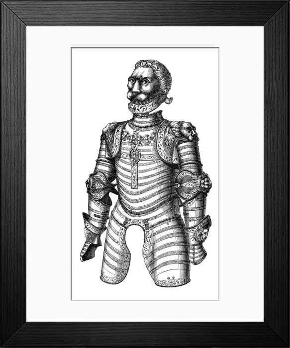 Framed Print : Armour ornamented with lions, supposed to be that of of Louis XII, 15th century, (1870) Framed Print : Armour ornamented with lions, supposed to be that of of Louis XII, 15th century, (1870)